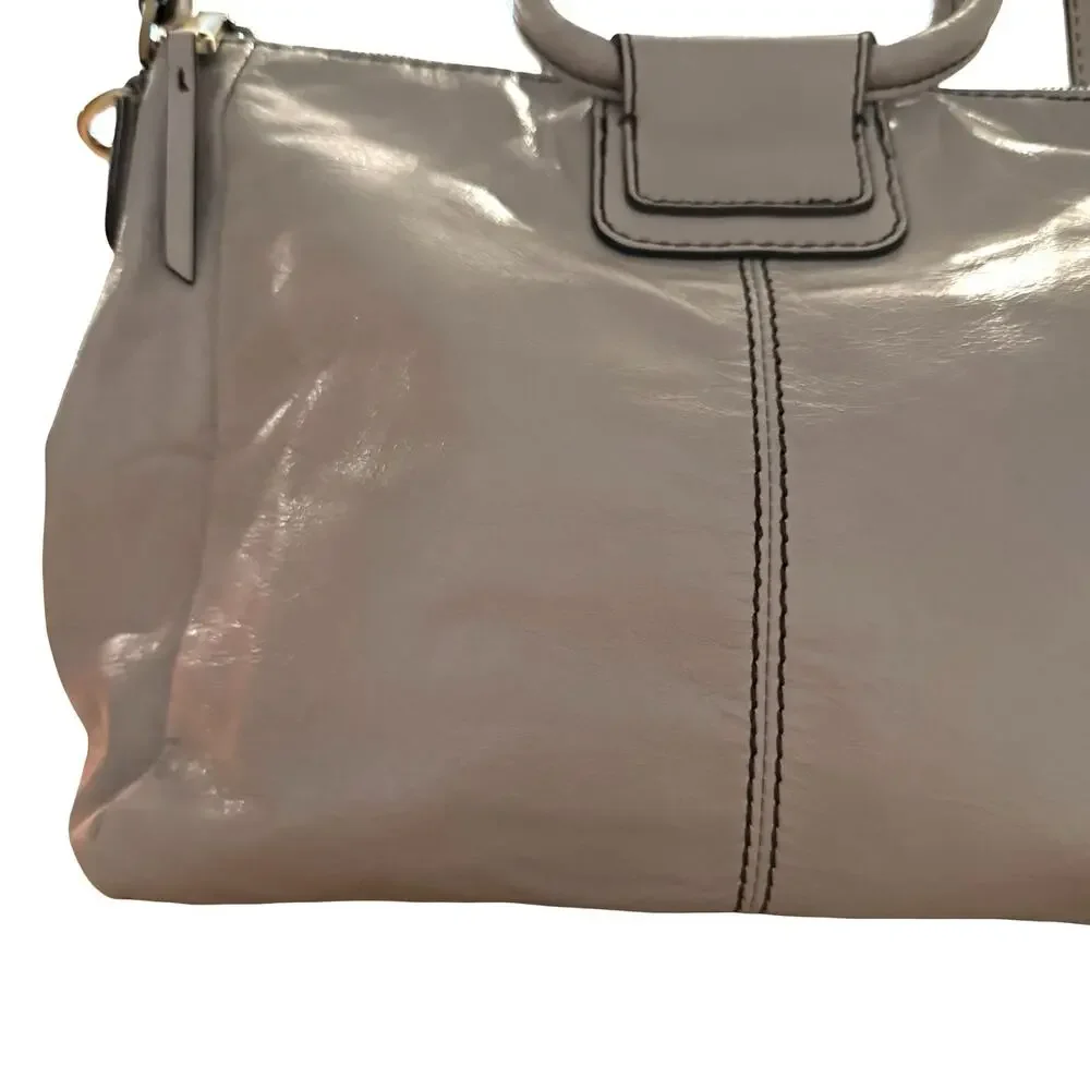 Hobo International Sheila Medium Satchel Handbag Light Gray Shoulder Bag Purse